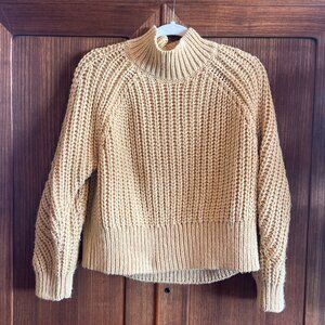 Chunky, Yellow, Cropped Sweater